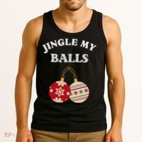 Jingle My Balls Shake My Presents Fun Couples Christmas Tank Top thumb 3