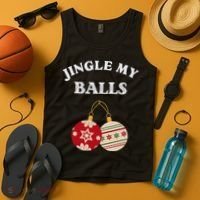 Jingle My Balls Shake My Presents Fun Couples Christmas Tank Top thumb 4
