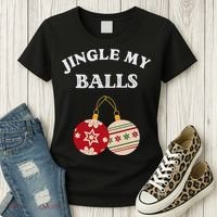 Jingle My Balls Shake My Presents Fun Couples Christmas Women's T-Shirt thumb 3