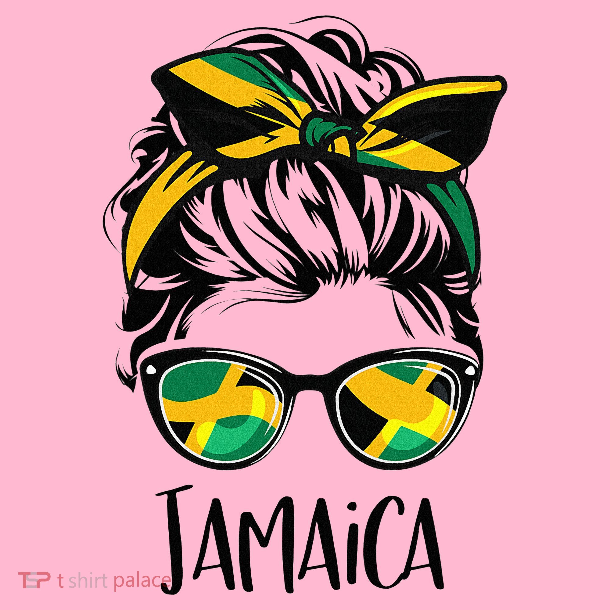 Jamaica  Messy Bun Jamaican Flag Jamaican Coaster