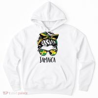 Jamaica  Messy Bun Jamaican Flag Jamaican Hoodie thumb 0