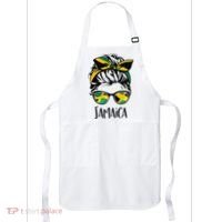 Jamaica  Messy Bun Jamaican Flag Jamaican Apron thumb 0