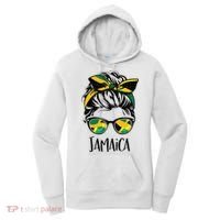 Jamaica  Messy Bun Jamaican Flag Jamaican Women's Hoodie thumb 0