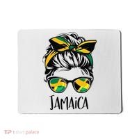 Jamaica  Messy Bun Jamaican Flag Jamaican Mousepad thumb 0