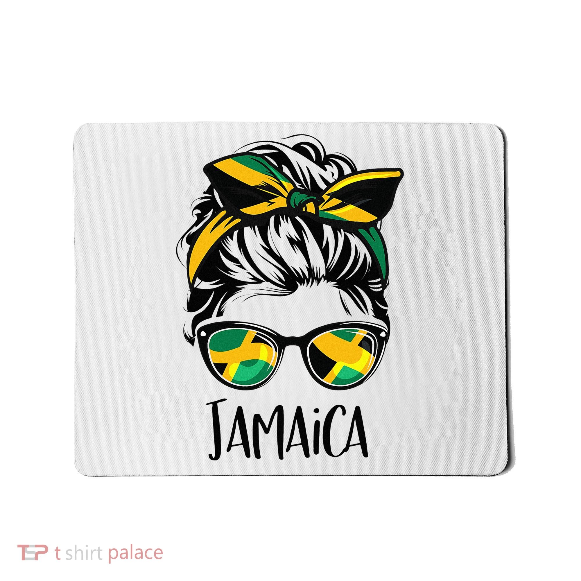 Jamaica  Messy Bun Jamaican Flag Jamaican Mousepad