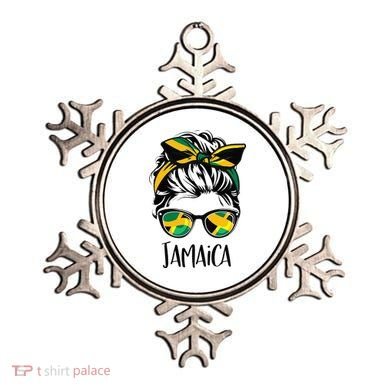 Jamaica  Messy Bun Jamaican Flag Jamaican Ornament