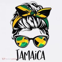 Jamaica  Messy Bun Jamaican Flag Jamaican Women's Tank Top thumb 5