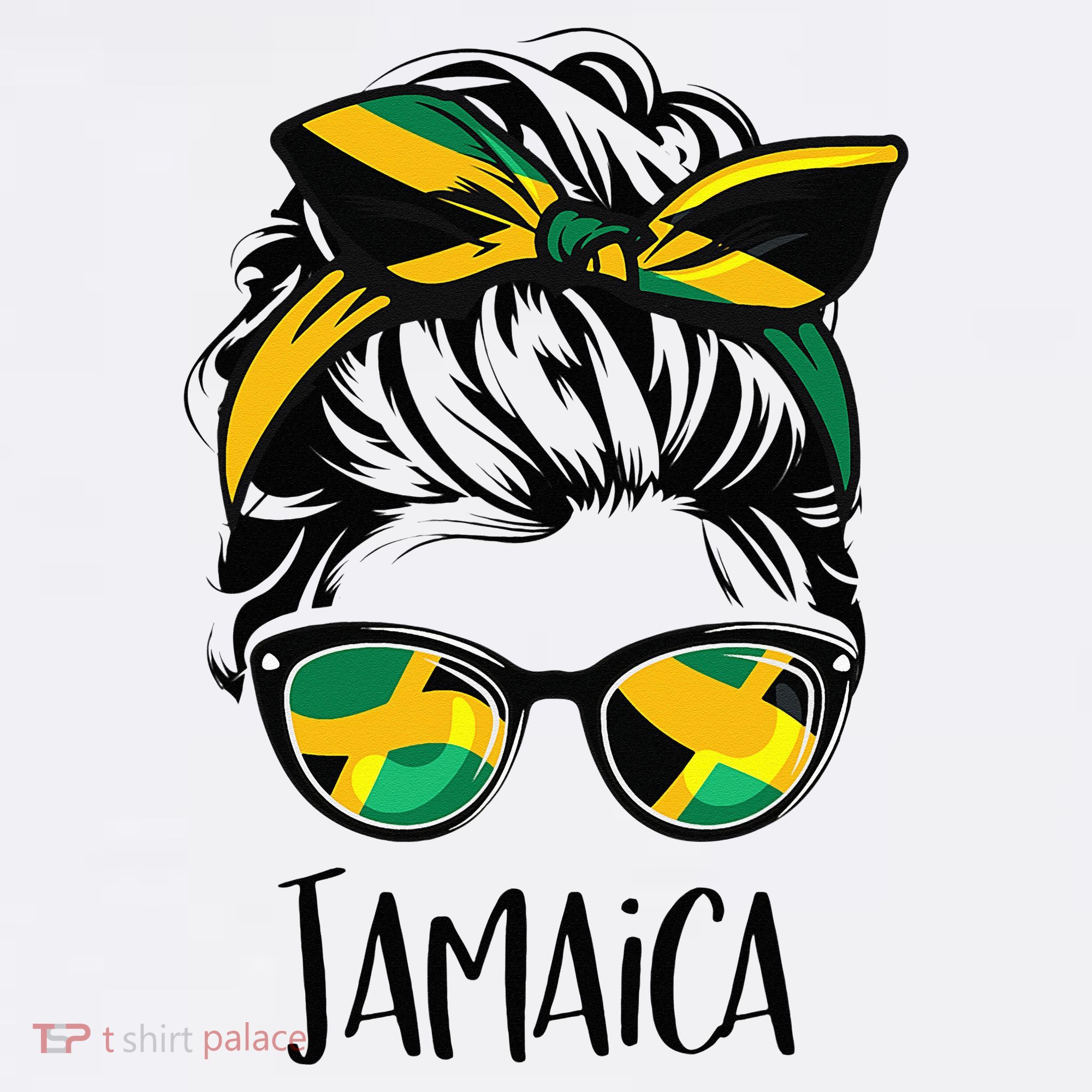 Jamaica  Messy Bun Jamaican Flag Jamaican Women's Tank Top
