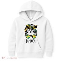Jamaica  Messy Bun Jamaican Flag Jamaican Kids Hoodie thumb 0