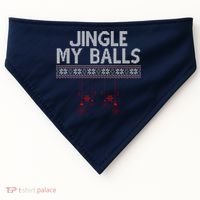 Jingle My Balls Funny Ugly Christmas USA-Made Doggie Bandana thumb 0