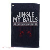 Jingle My Balls Funny Ugly Christmas Golf Towel thumb 0