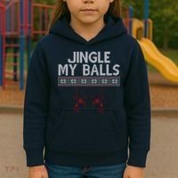 Jingle My Balls Funny Ugly Christmas Kids Hoodie thumb 3