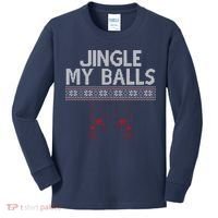 Jingle My Balls Funny Ugly Christmas Kids Long Sleeve Shirt thumb 0