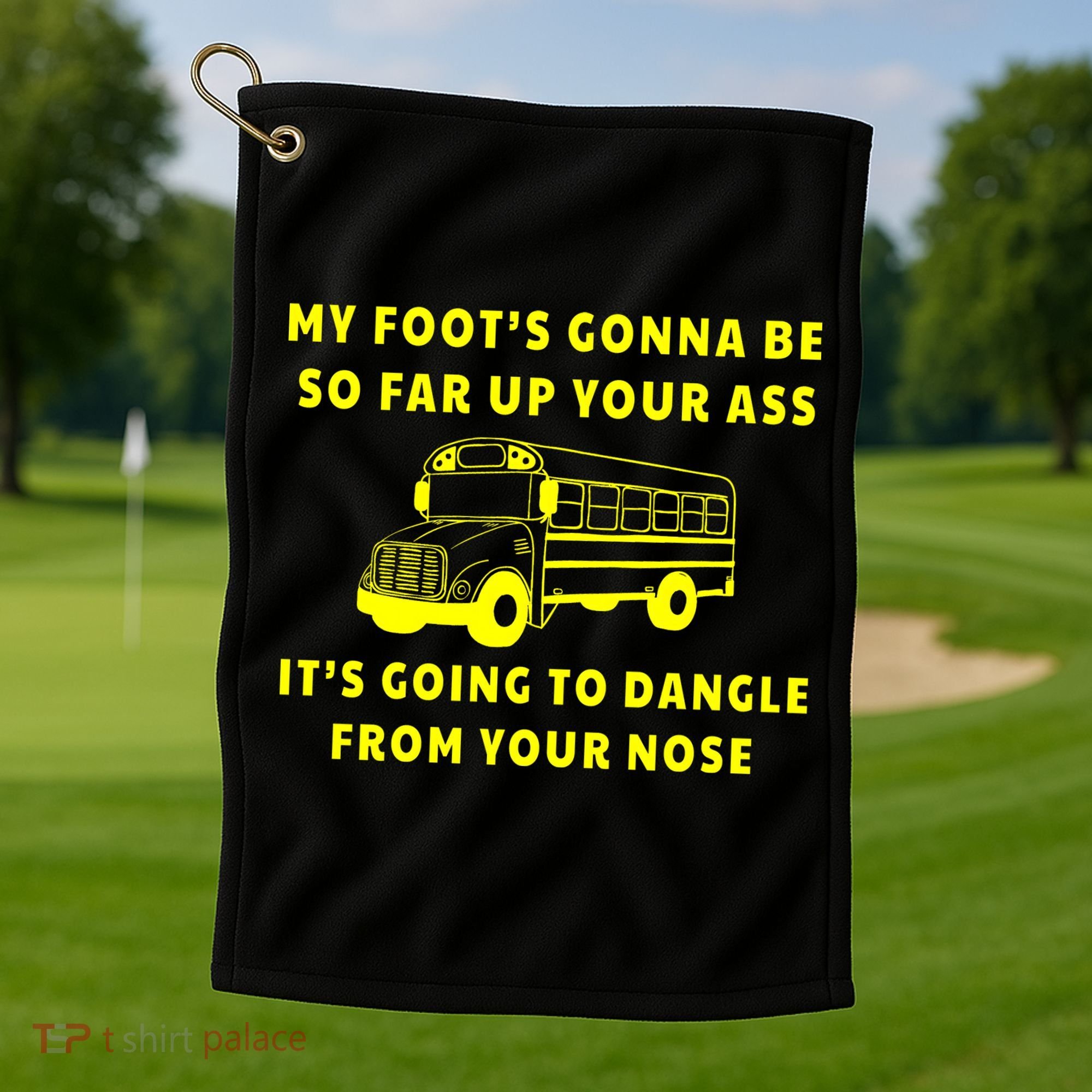 Jackie Miller Bus Driver Tee ANGRY BUS DRIVER Tee Golf Towel