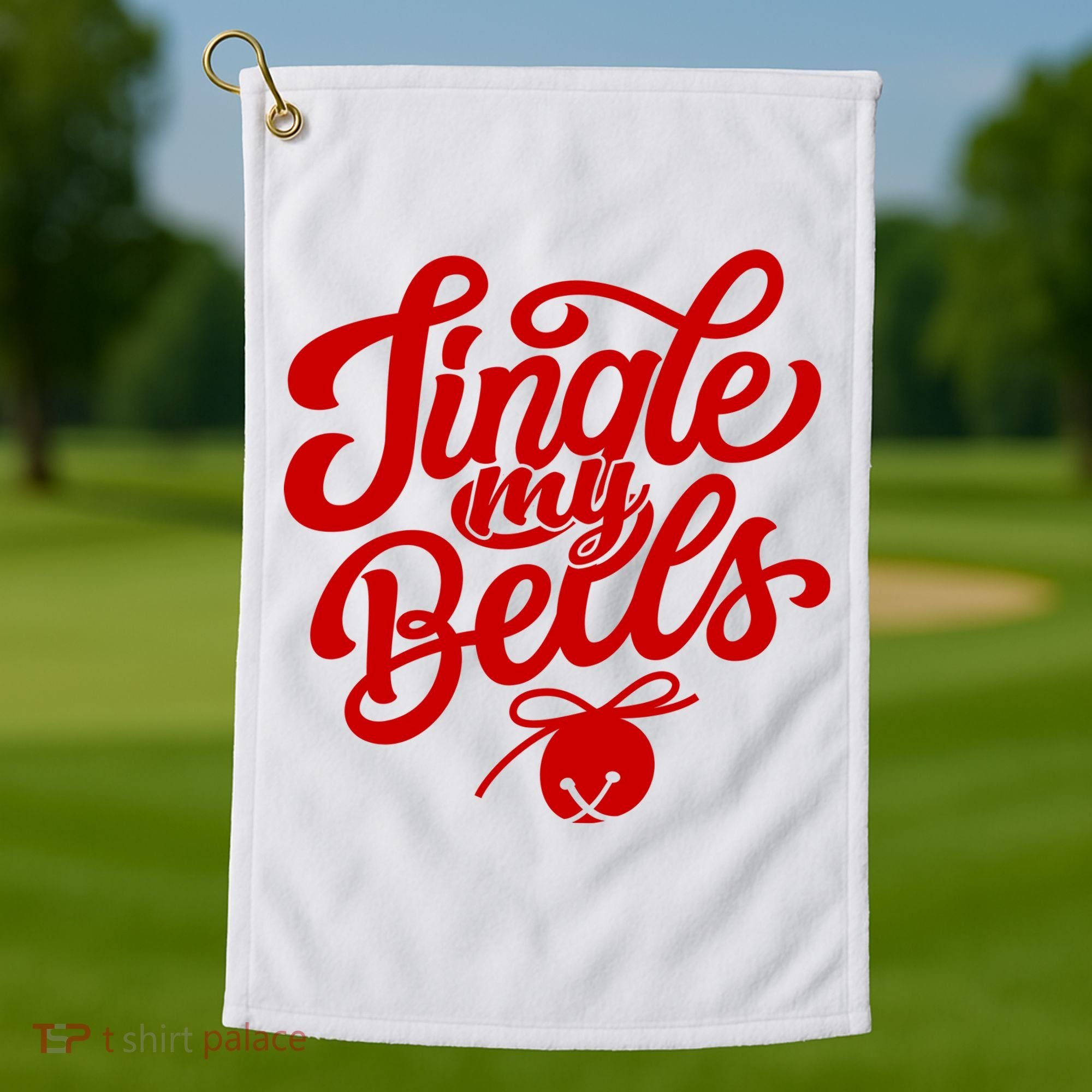Jingle My Bells Funny Christmas Holiday Golf Towel