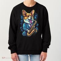 Jazz Musician Corgi Dog Saxophone Women's Sweatshirt thumb 0
