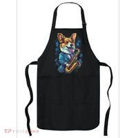 Jazz Musician Corgi Dog Saxophone Apron thumb 0
