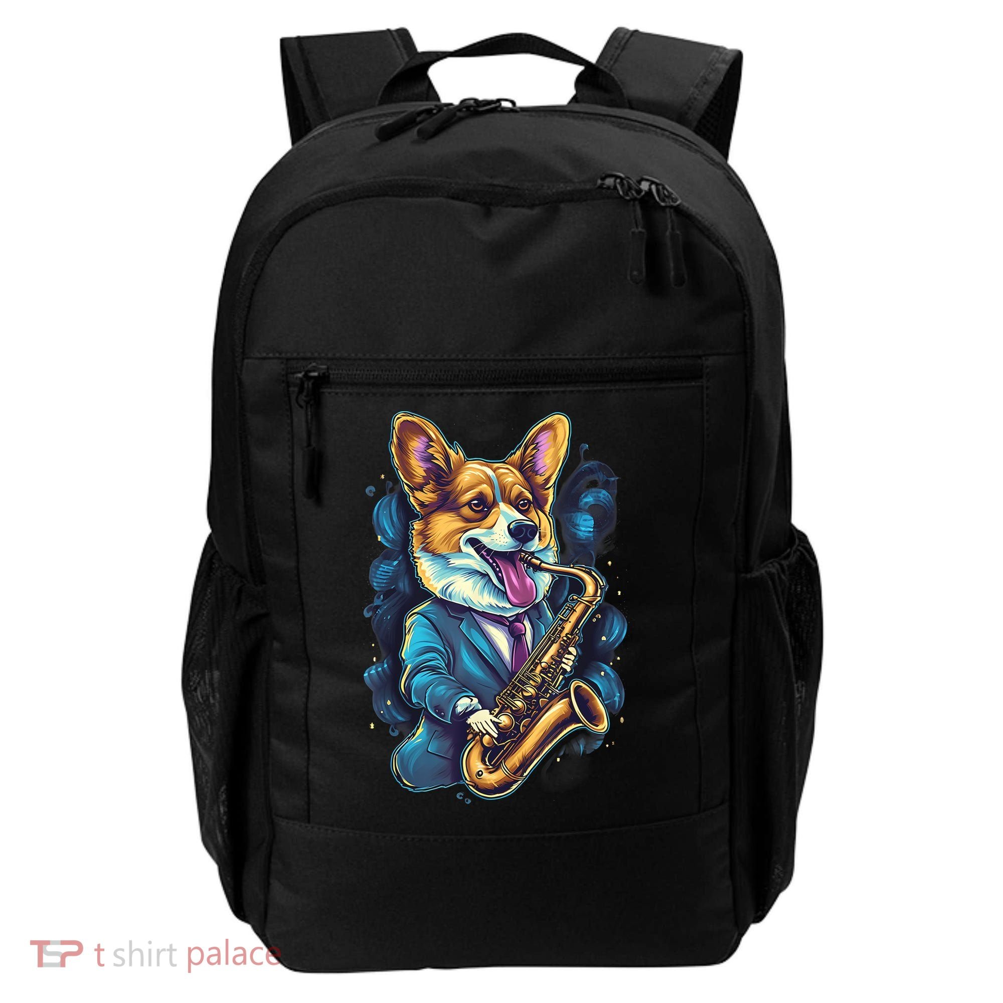 Jazz Musician Corgi Dog Saxophone Backpack