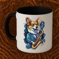 Jazz Musician Corgi Dog Saxophone Coffee Mug thumb 2