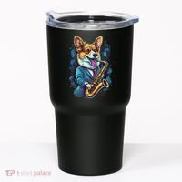Jazz Musician Corgi Dog Saxophone Tumbler thumb 0