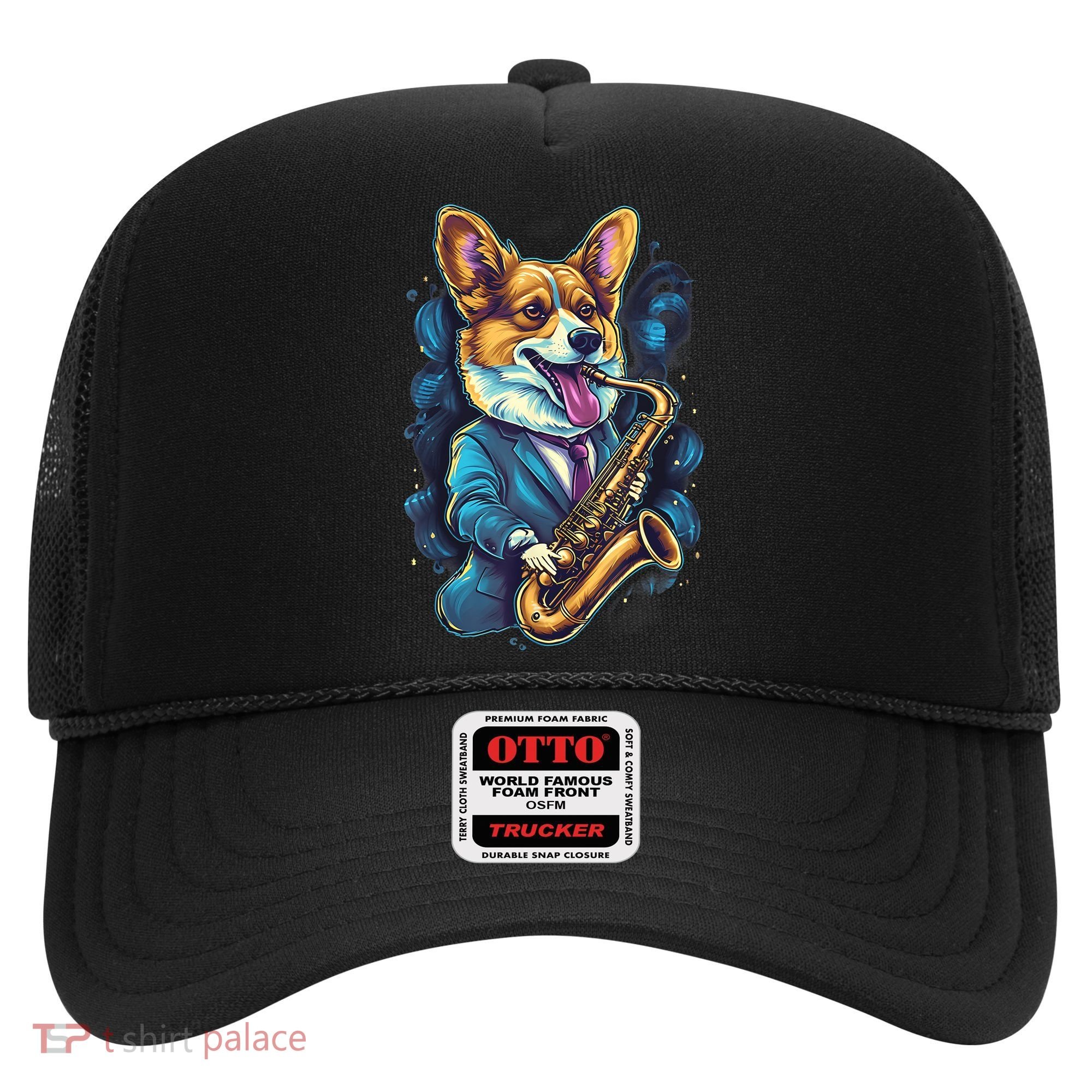 Jazz Musician Corgi Dog Saxophone Hat
