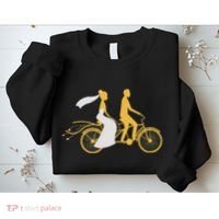 Just Married Couple Tandem Bike Wedding Anniversary Marriage Sweatshirt thumb 2