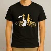 Just Married Couple Tandem Bike Wedding Anniversary Marriage T-Shirt thumb 3