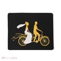 Just Married Couple Tandem Bike Wedding Anniversary Marriage Mousepad thumb 0
