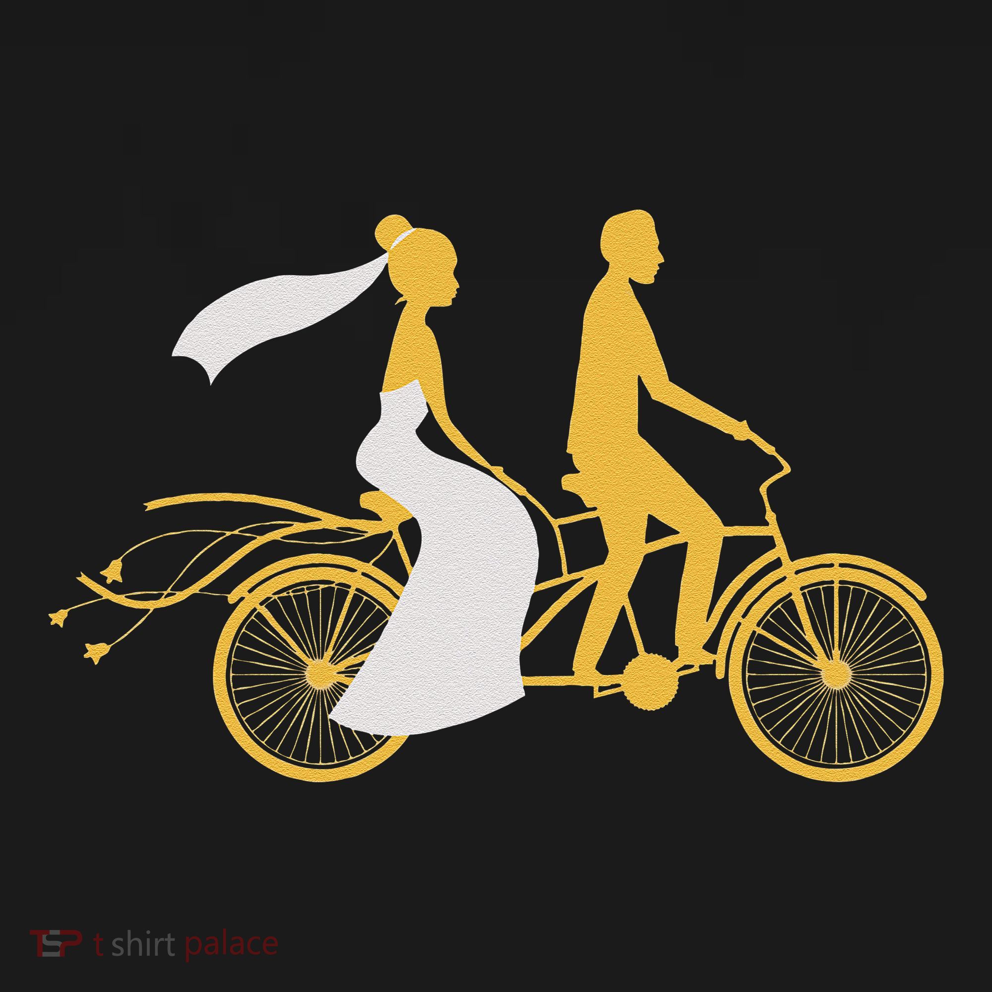 Just Married Couple Tandem Bike Wedding Anniversary Marriage Women's Tank Top