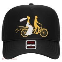 Just Married Couple Tandem Bike Wedding Anniversary Marriage Hat thumb 0