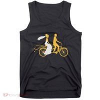 Just Married Couple Tandem Bike Wedding Anniversary Marriage Tank Top thumb 0