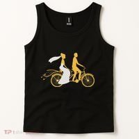 Just Married Couple Tandem Bike Wedding Anniversary Marriage Tank Top thumb 2