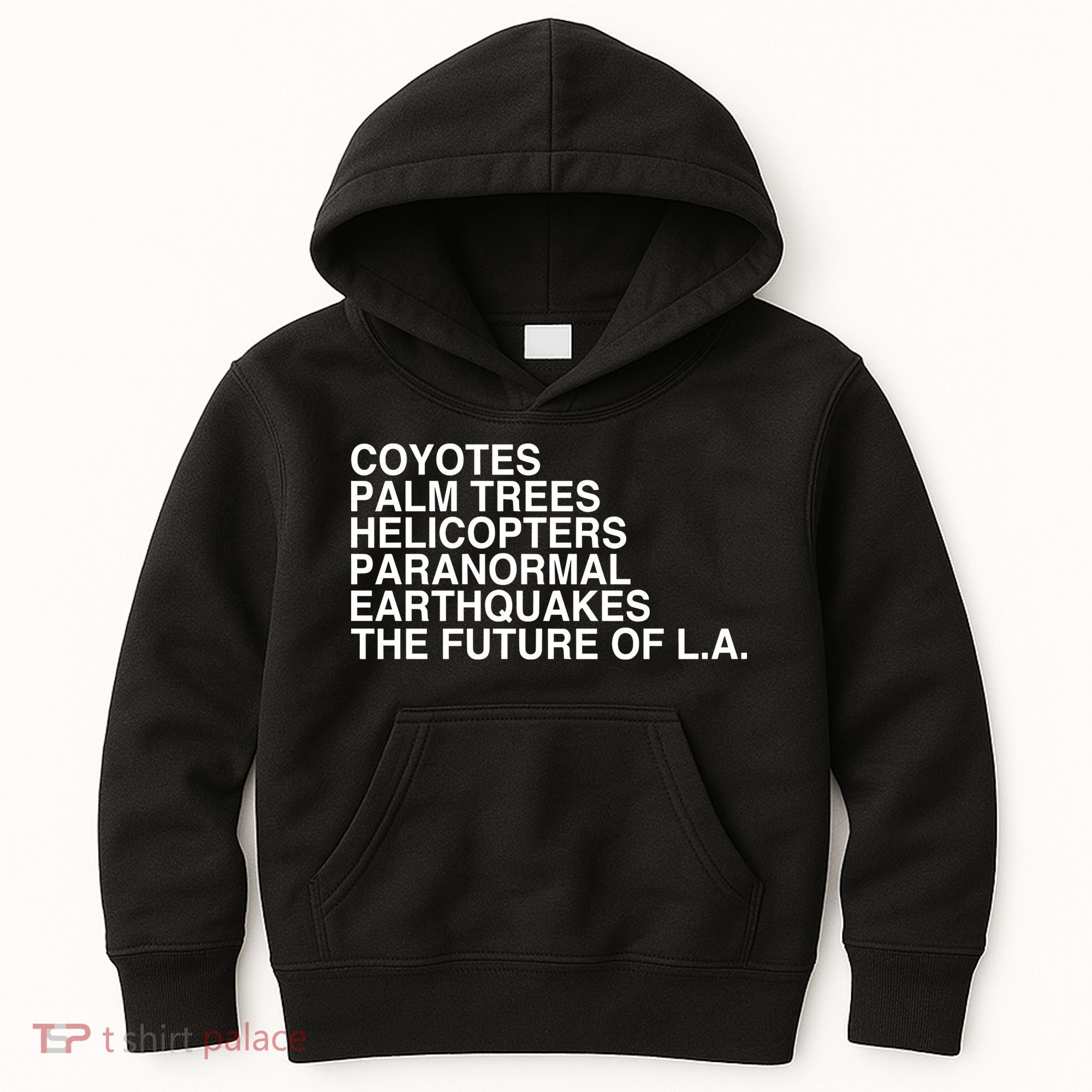John Mulaney Coyotes Palm Trees Helicopters Paranormal Earthquakes The Future Of Kids Hoodie