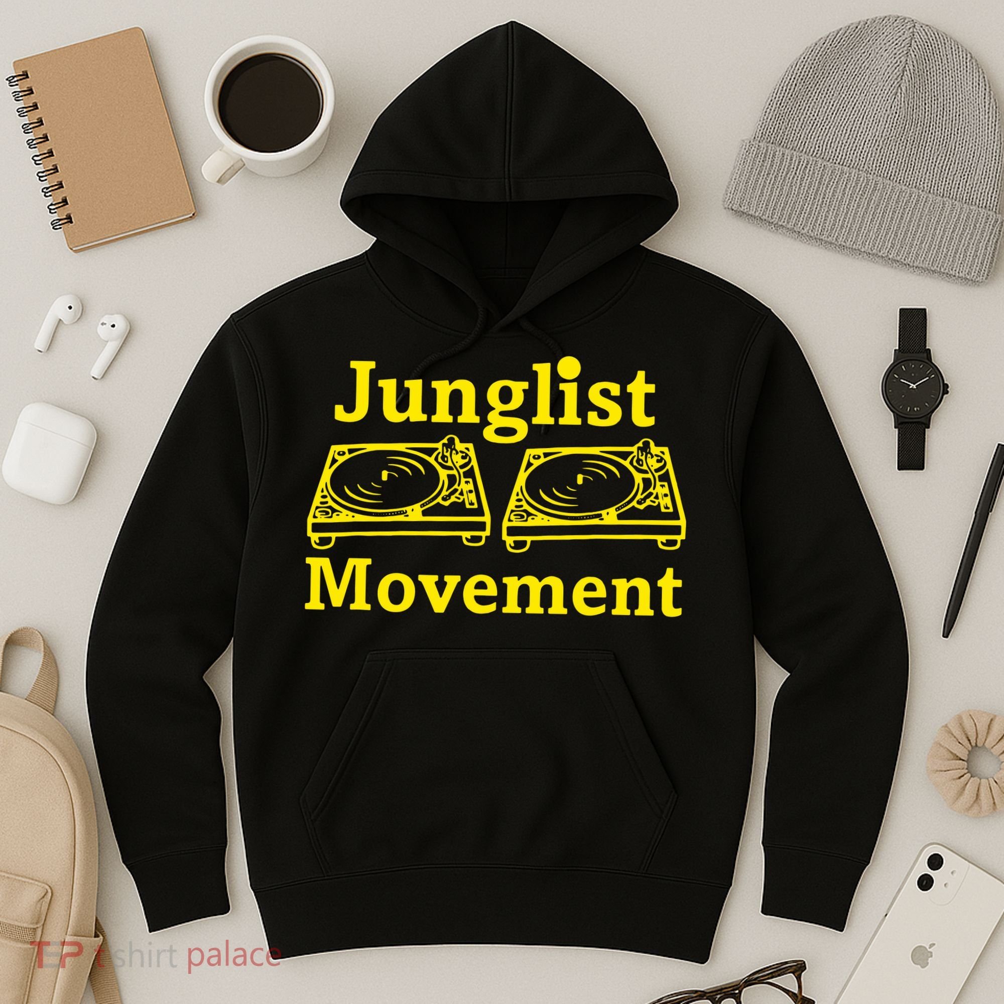 Junglist Movement Dj Turntables Hoodie