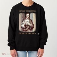 Jesus More Espresso And Less Depresso Retro Coffee Lovers Women's Sweatshirt thumb 0