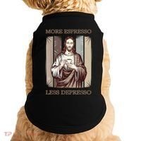 Jesus More Espresso And Less Depresso Retro Coffee Lovers Doggie Tank thumb 0