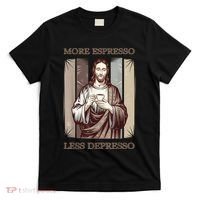 Jesus More Espresso And Less Depresso Retro Coffee Lovers T-Shirt thumb 0
