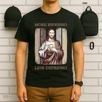 Jesus More Espresso And Less Depresso Retro Coffee Lovers T-Shirt thumb 6