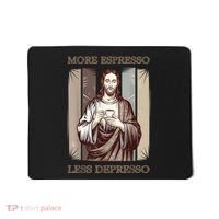 Jesus More Espresso And Less Depresso Retro Coffee Lovers Mousepad thumb 0