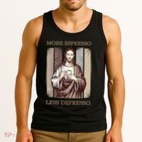 Jesus More Espresso And Less Depresso Retro Coffee Lovers Tank Top thumb 3