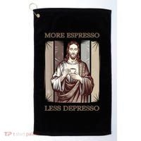 Jesus More Espresso And Less Depresso Retro Coffee Lovers Golf Towel thumb 0