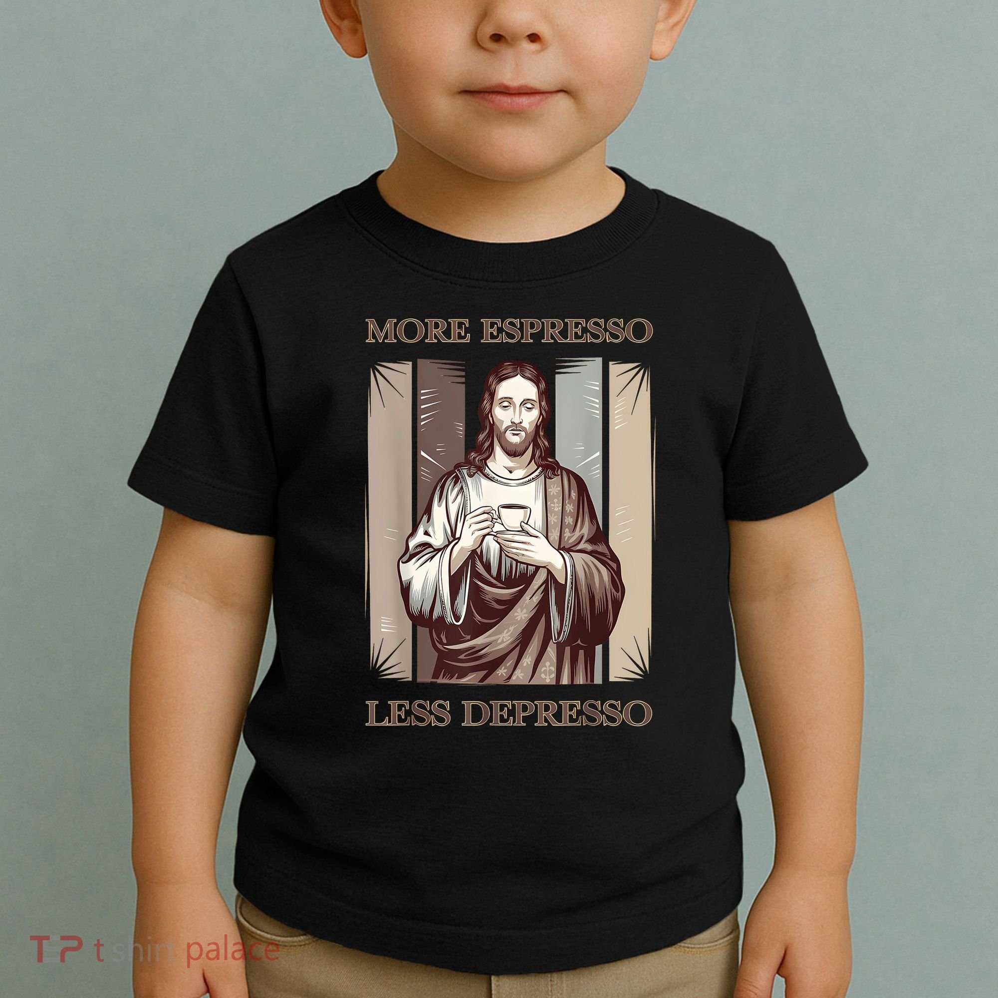Jesus More Espresso And Less Depresso Retro Coffee Lovers Toddler T-Shirt