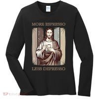 Jesus More Espresso And Less Depresso Retro Coffee Lovers Women's Long Sleeve Shirt thumb 0
