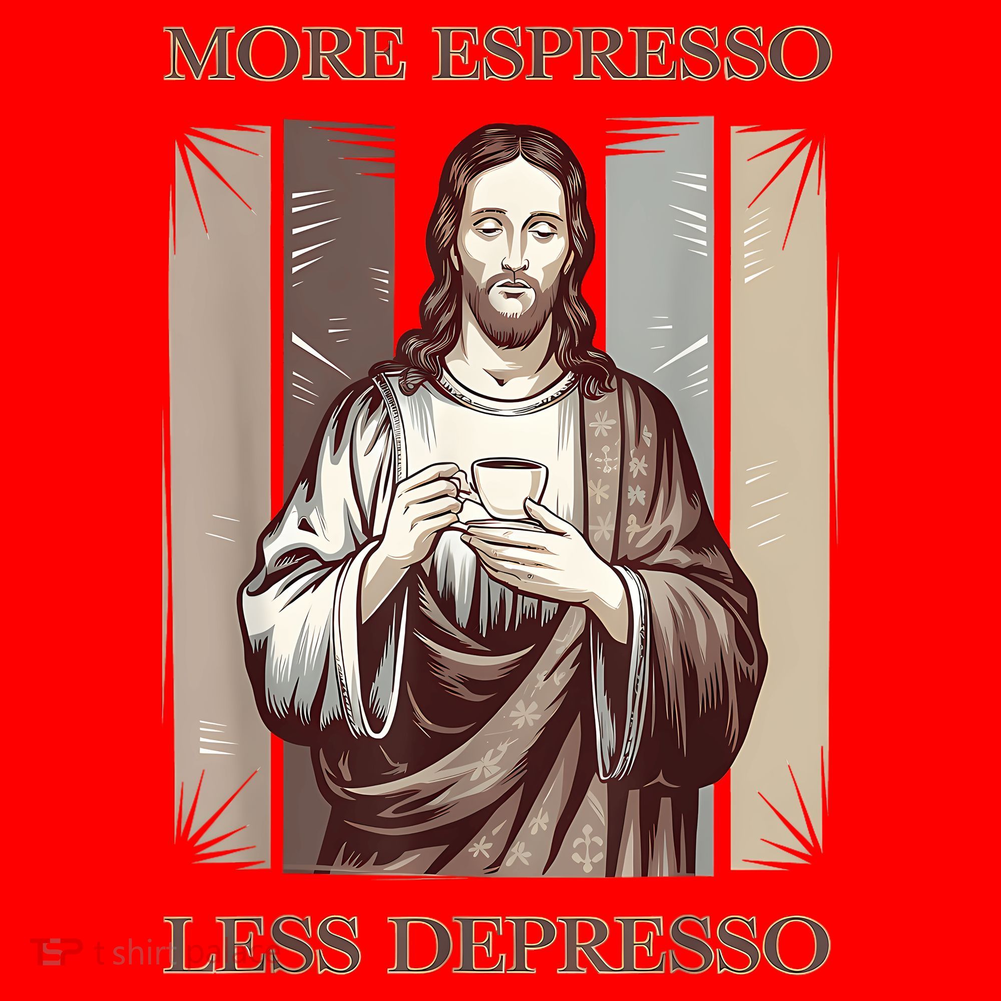 Jesus More Espresso And Less Depresso Retro Coffee Lovers Santa Hat
