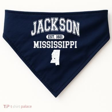 Jackson Mississippi Est 1821 Varsity USA-Made Doggie Bandana