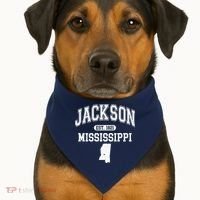 Jackson Mississippi Est 1821 Varsity USA-Made Doggie Bandana thumb 1