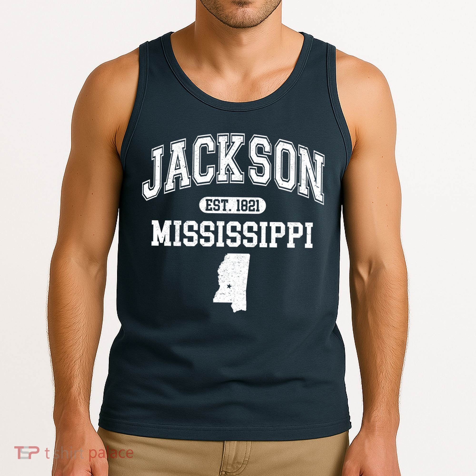 Jackson Mississippi Est 1821 Varsity Tank Top