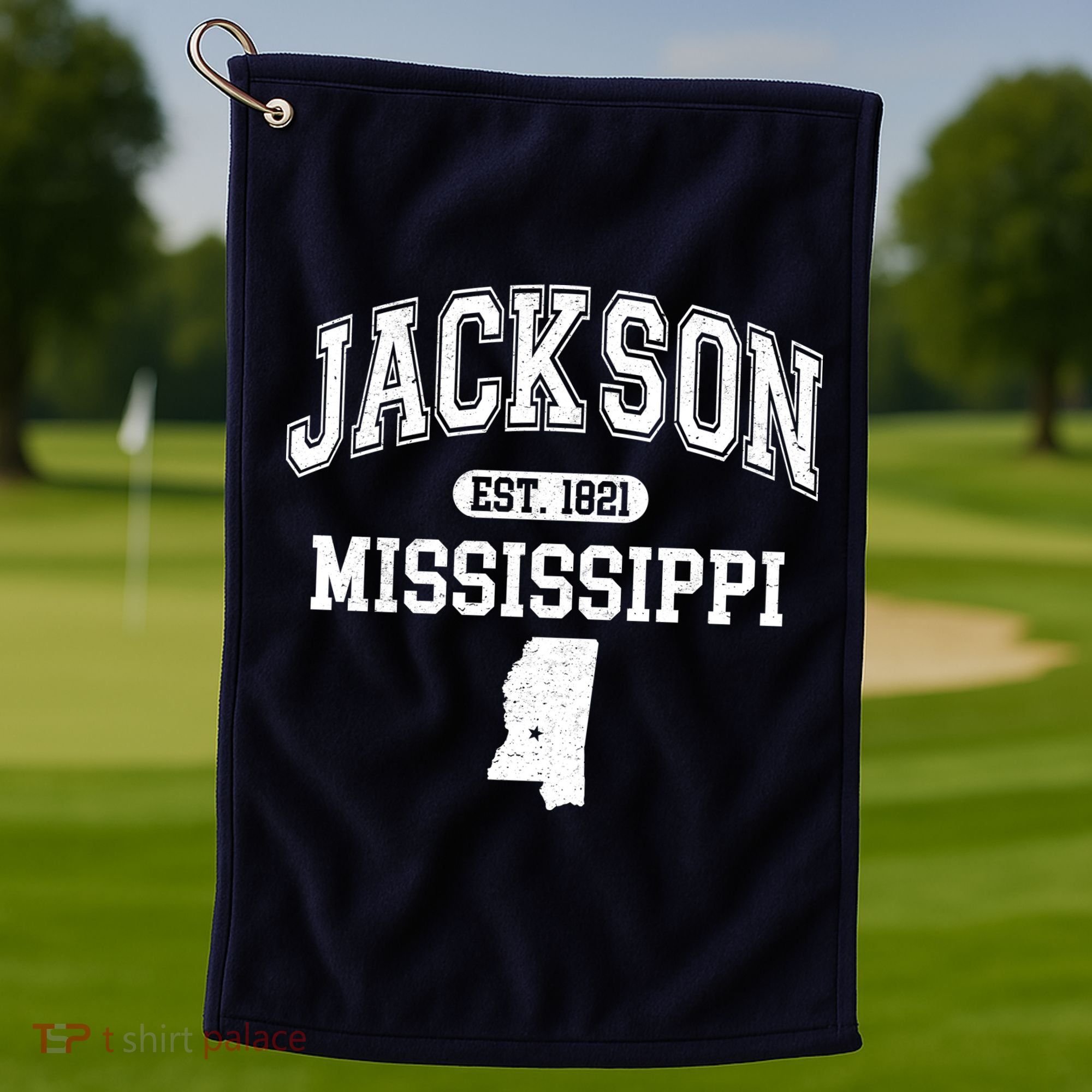 Jackson Mississippi Est 1821 Varsity Golf Towel