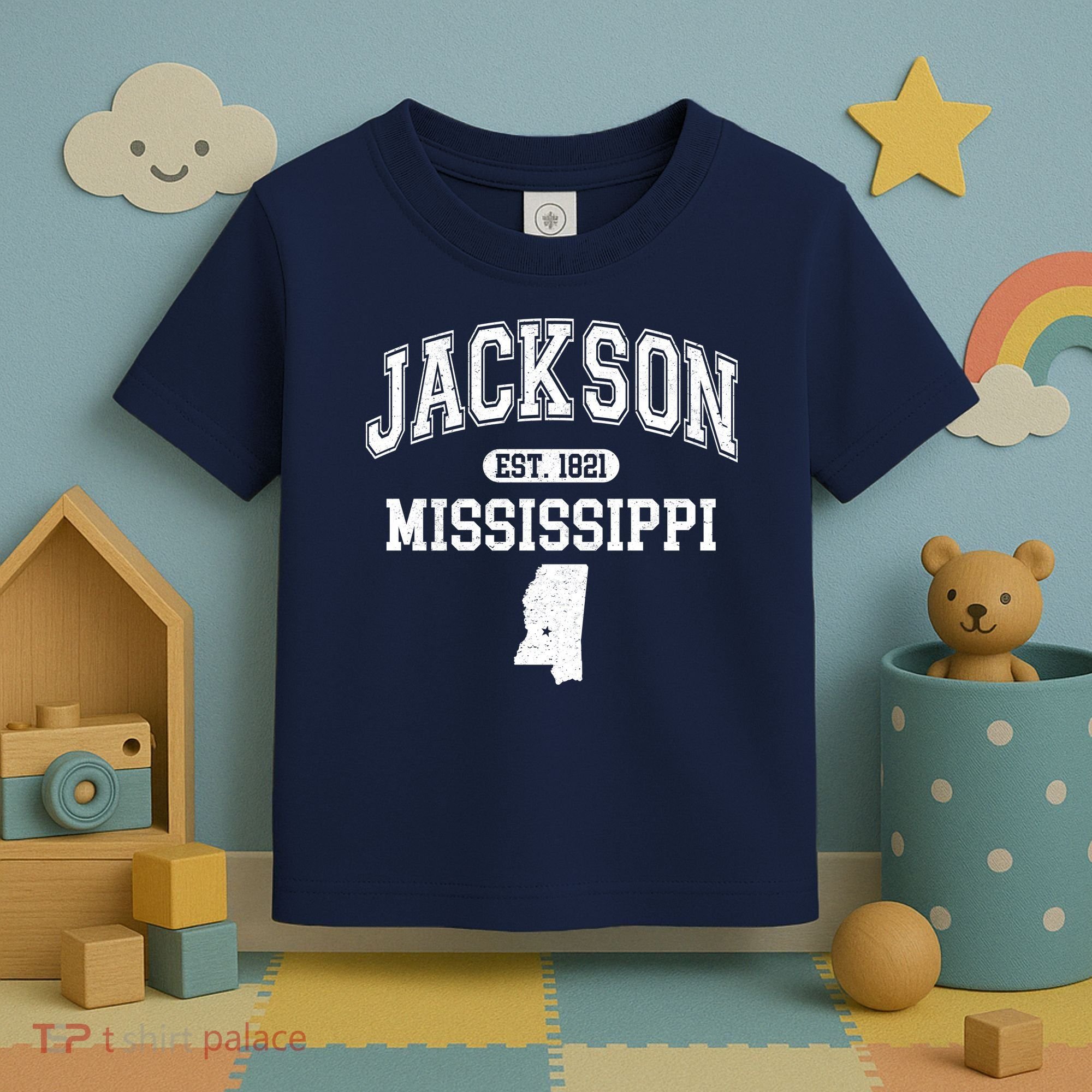Jackson Mississippi Est 1821 Varsity Toddler T-Shirt