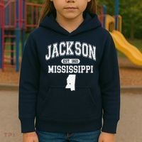 Jackson Mississippi Est 1821 Varsity Kids Hoodie thumb 3